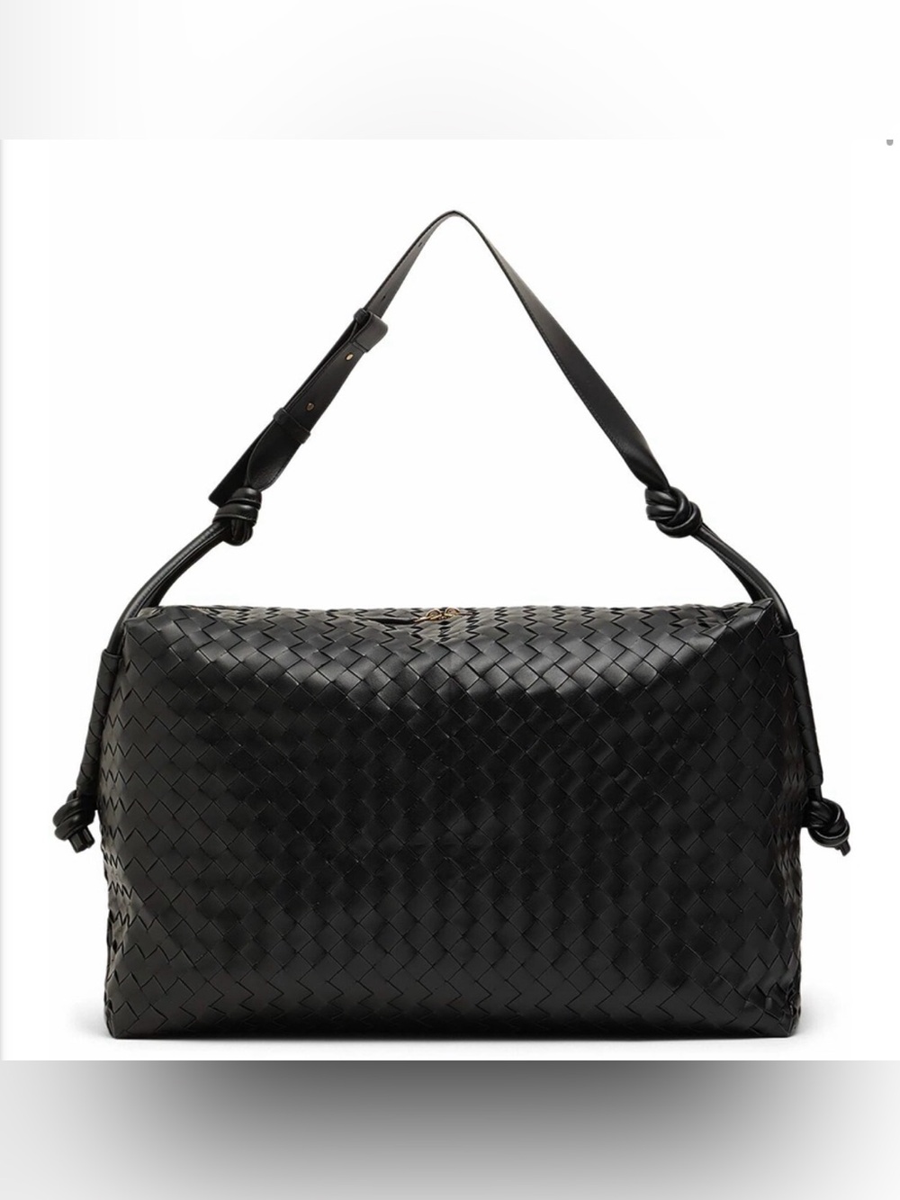 BOTTEGA VENETA Intrecciato Loop Large Black Leather Weekender Carryon Bag $6K